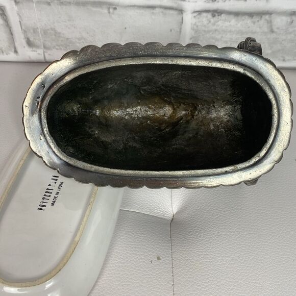 Pottery Barn Pewter Turkey Ceramic Butter Dish - Picture 8 of 8